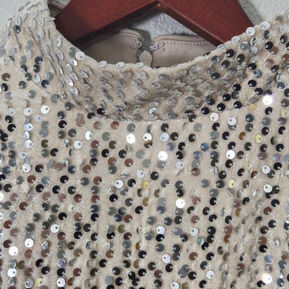 Sanctuary Women’s Dress Small Night Luxe Party Mini Sequin Long Sleeve Mock Neck - Picture 4 of 15